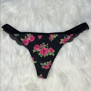 2012 Vintage PINK Victoria's Secret Lace Back Low Rise  Thong Panty S